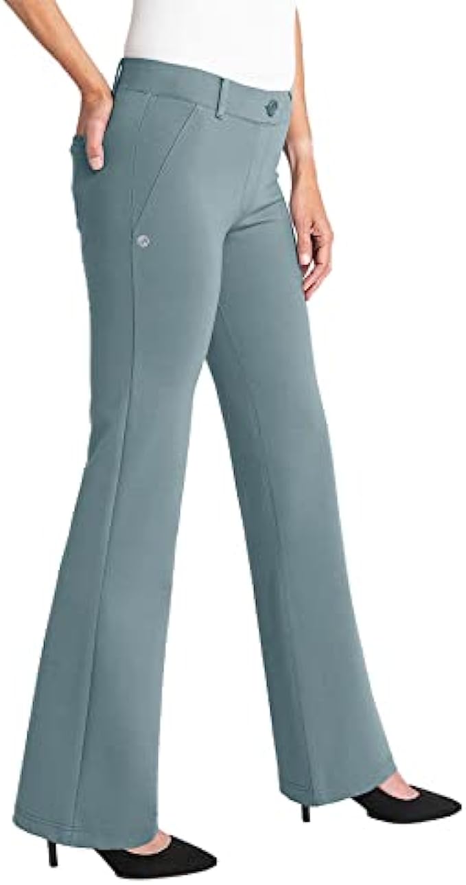 Aurgelmir Women’s Flare Bootcut Yoga Dress Pants High Waisted Workout Office Wide Leg Pants with Pockets