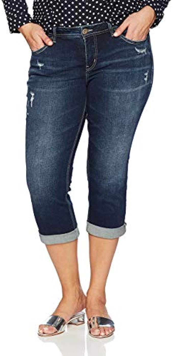 Silver Jeans Co. Women’s Plus Size Suki Mid Rise Capri Jeans