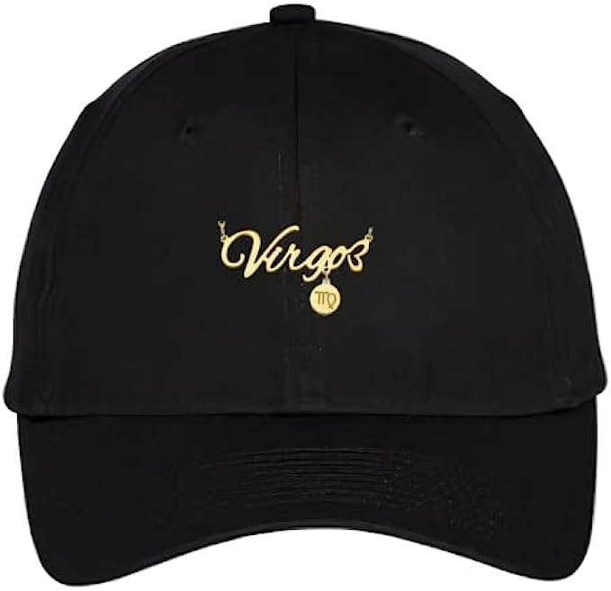 Stainless Steel 2D Pendant Zodiac Sign Baseball Adjustable Cotton Women’s Dad Cap