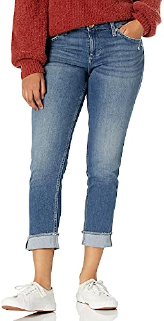 Riders by Lee Indigo Women’s Fringe Cuff Boyfriend Jean