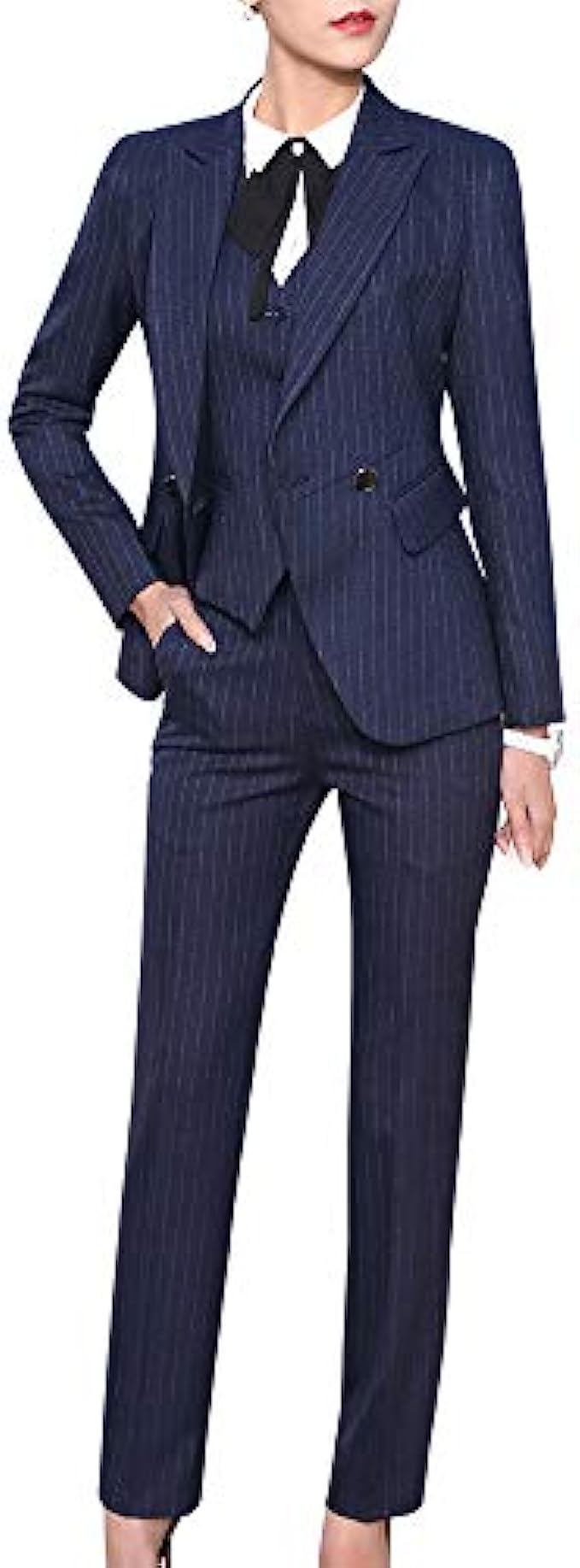 LISUEYNE Women’s Three Pieces Office Lady Blazer Business Suit Set Women Suits for Work Skirt/Pant,Vest and Jacket