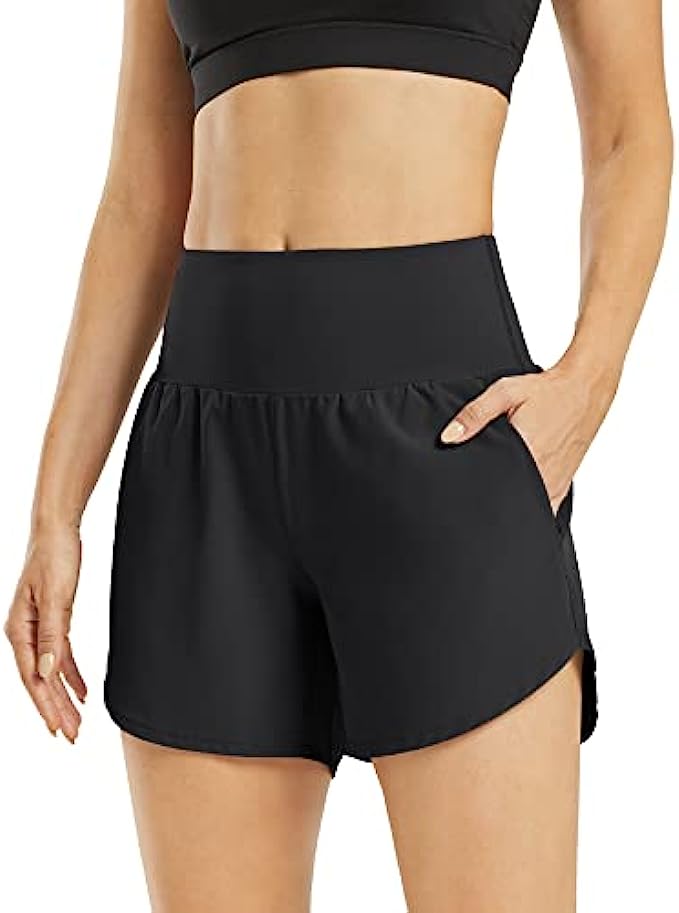 G4Free Womens 5 Inch Running Athletic Shorts with Pockets Lightweight Tennis Shorts for Workout Gym Exercise