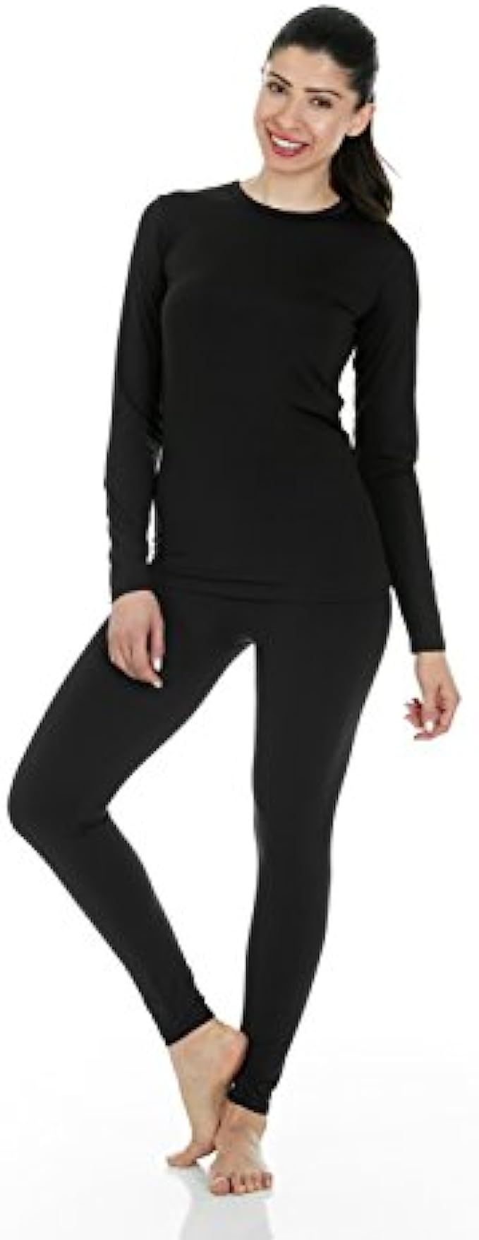Thermajane Women’s Ultra Soft Thermal Underwear Long Johns Set with Fleece Lined