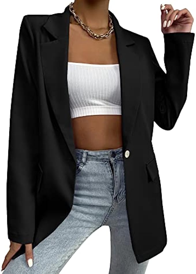 Grlasen Oversize Blazer Women’s Blazers &amp; Suit Jackets Work Office Blazer Long Sleeve Lapel Coats