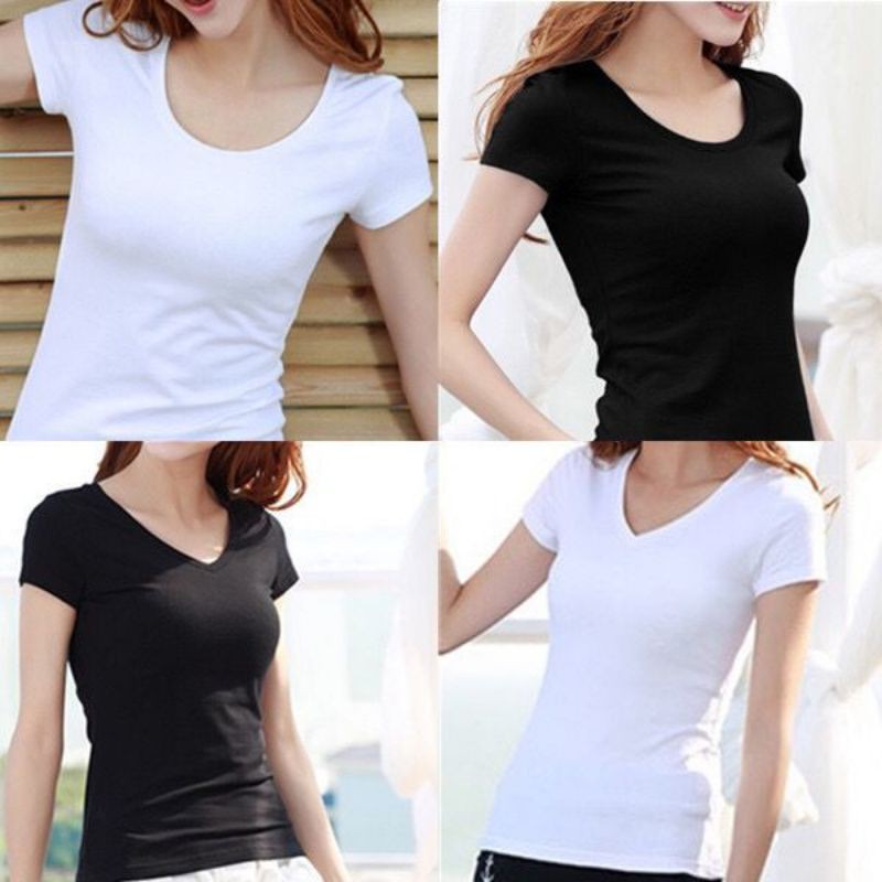 Korean version of short-sleeved t-shirt women’s thin summer women’s white compassionate half-sleeved solid color bottoming shirt