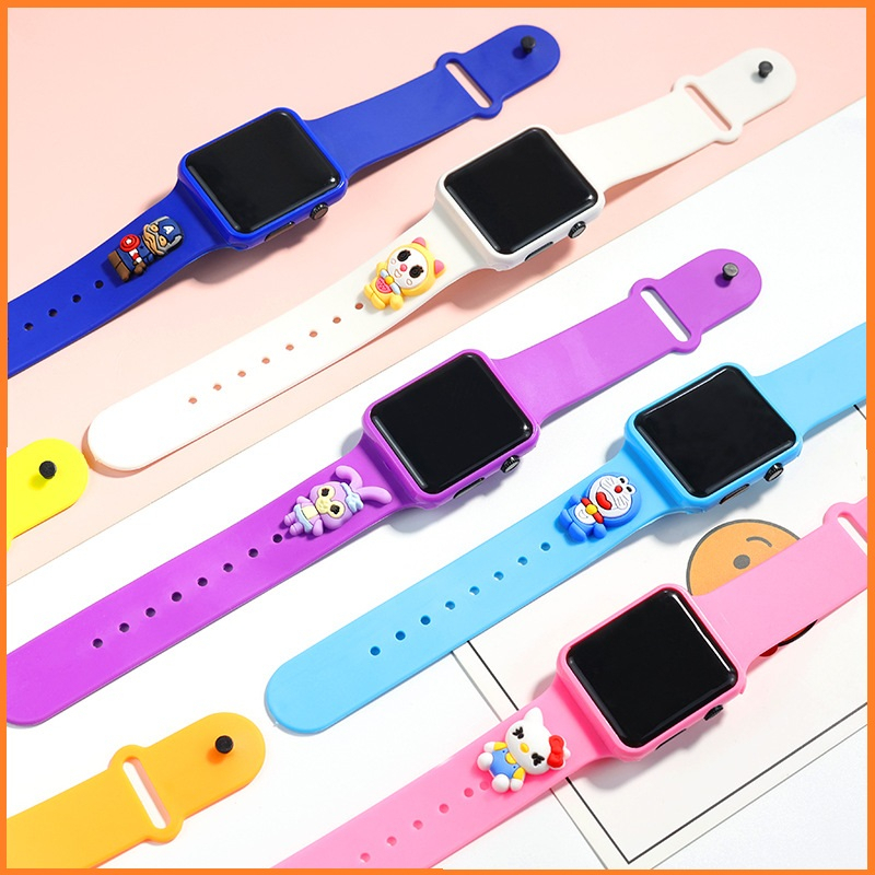 New Style Children’s Square Doll LED Electronic Watch Sports Button Cartoon Bracelet Wholesale