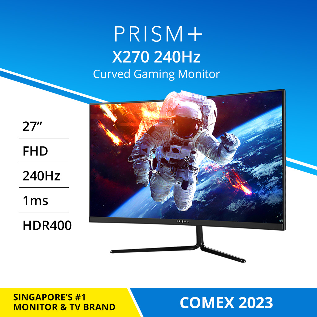 PRISM+ X270 27’’ 240Hz 1ms HDR400 1500R Curved Adaptive-Sync Ready Gaming Monitor [1920 x 1080]