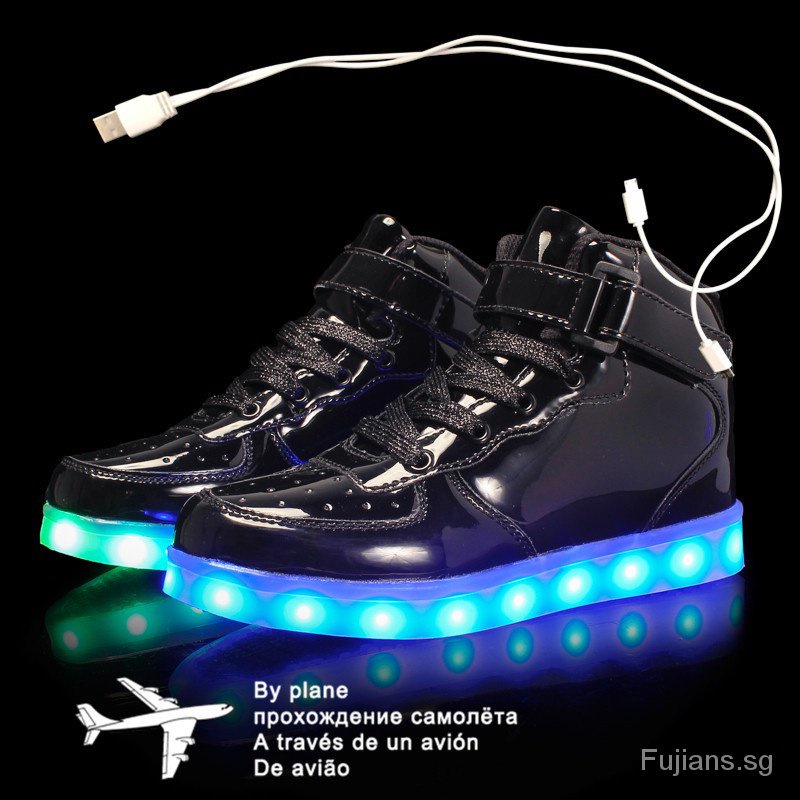 Size 25-46 Kids Led USB Recharge Glowing Shoes Children’s Hook Loop Shoes Children’s Glowing Sneakers Kids Led Luminous Shoes CQ01