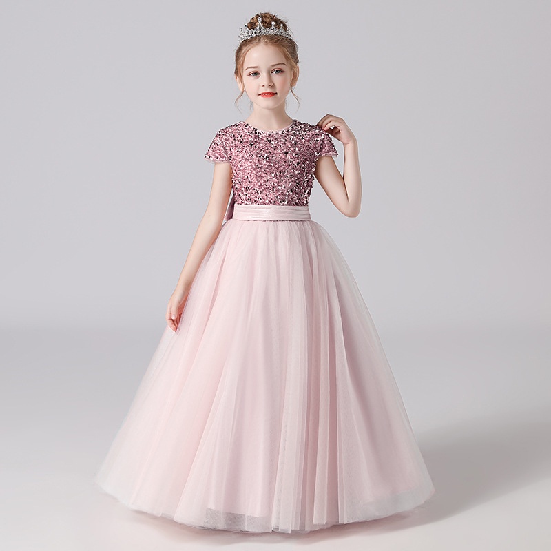 Children’s Elegant Long dress girl ceremony dress  Children Bridesmaid Dress  Flower Girl Dresses  First Communion Dresses for 5-14 years
