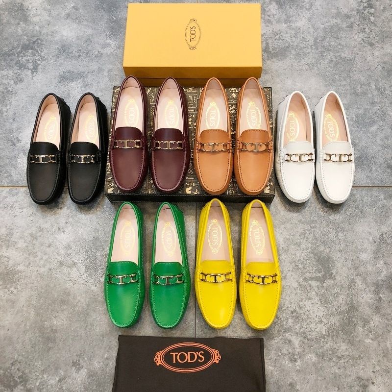 The Latest Style Tods Peas Shoes Women’s Tod’s Genuine Leather Cowhide Slip-On Casual Loafers Cover Foot Soft Sole MN553