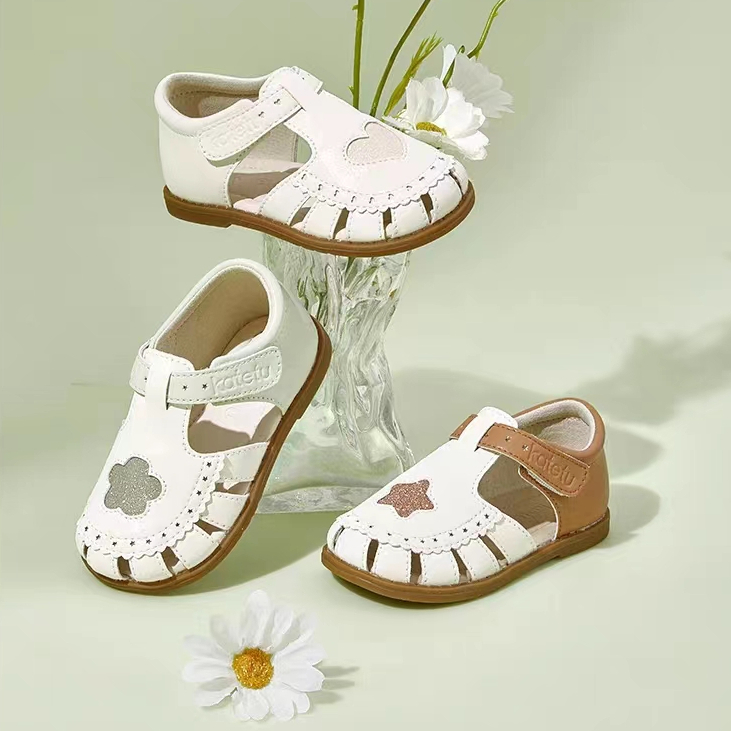 SG Seller/KATETU Girls’ princess shoes children’s leather shoes non slip breathable soft soles女童公主鞋儿童小皮鞋防滑透气软底凉鞋X3BK004