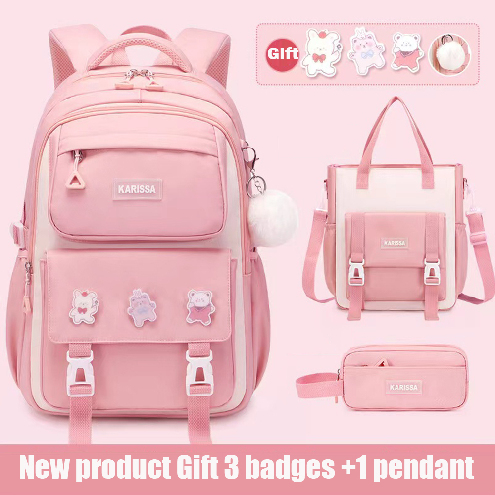 New cute elementary school students schoolbag girls schoolbag children’s shoulder bag splashproof shoulder backpack wearable large-capacity schoolbag for 1-6-9 grade