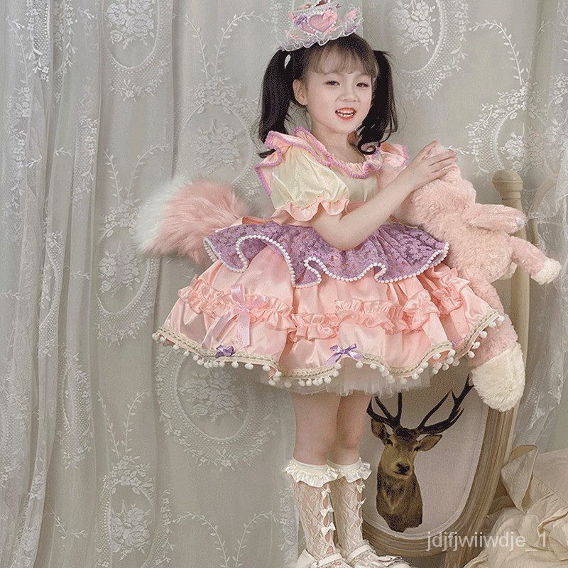 ?Lowest Price?Girls’ Dress2023New Lingna Beier Princess Skirt Summer Children’s Pettiskirt Lolita Internet Celebrity Pri