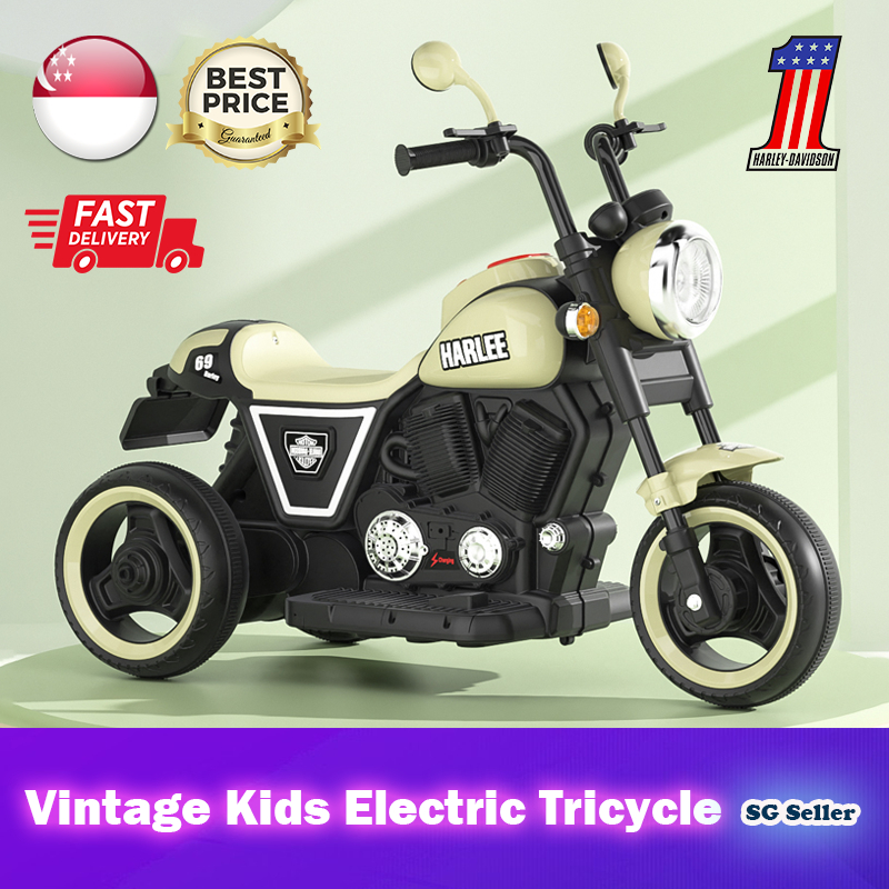 【SG Ready Stock】Vintage Mini Harley Kid’s Electric Tricycle★8 Colours Availble!▶FREE INSTALLATION◀Children Ride-on Toy