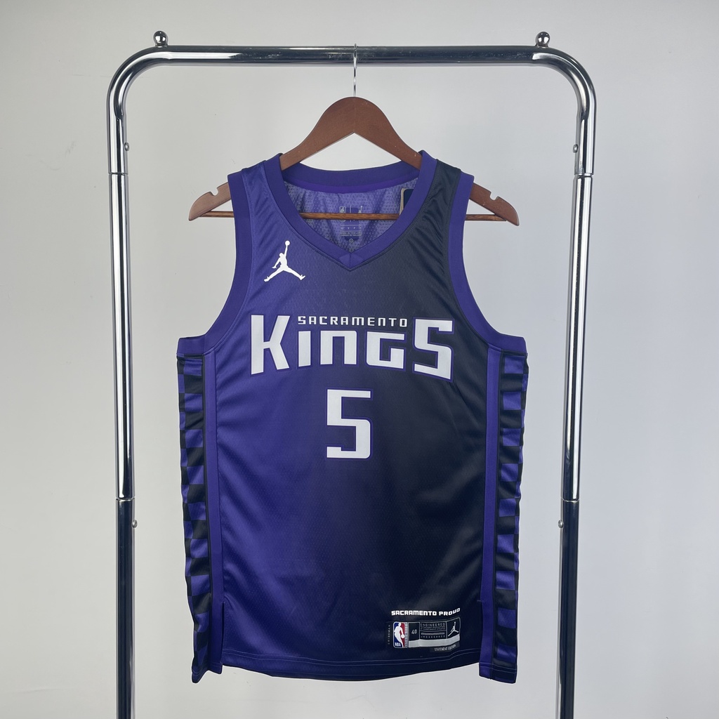 Season 23-24 Sacramento Kings Jersey #5Fox Basketball Jersey Purple No.0 Hot Pressed Sports Vest Men’s Shirt