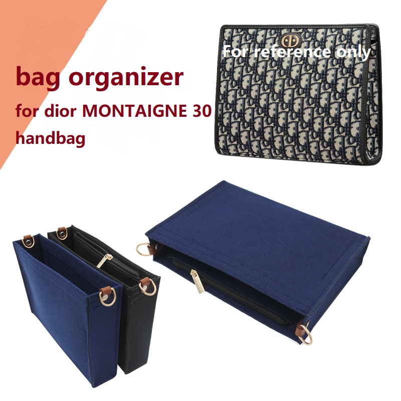 【soft and light】bag organiser insert for di.or MONTAIGNE 30 handbag clutch bag in bag organizer multi pocket compartment storage inner lining felt bag