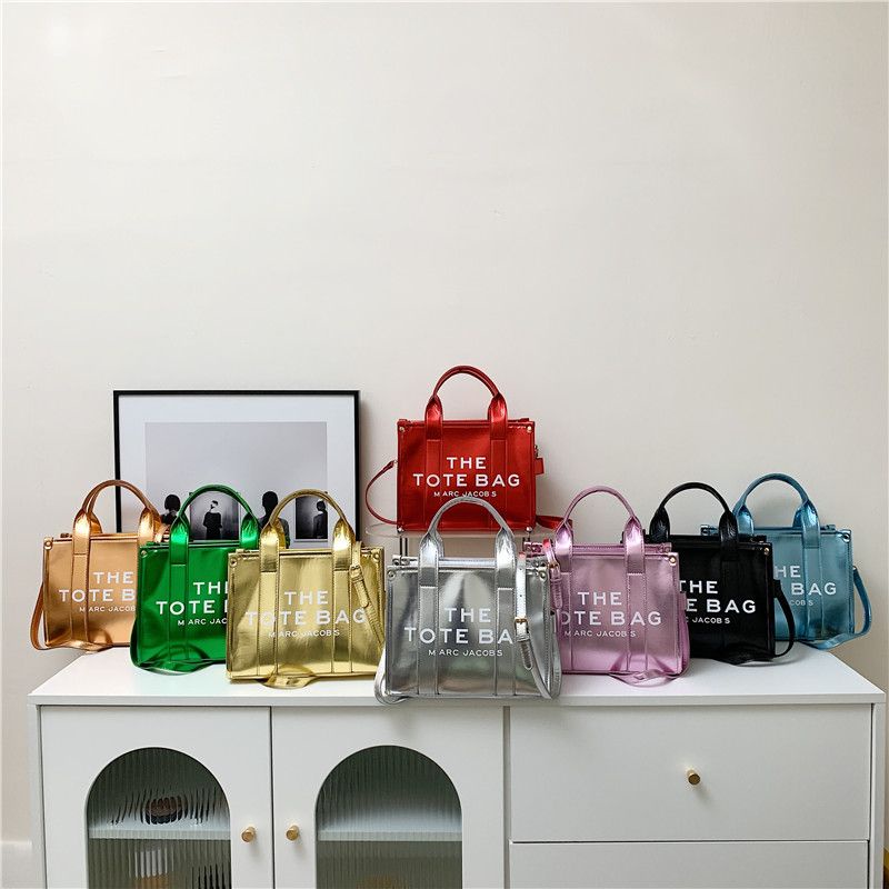 New Bright Leather Simple Tote Bag Women’s Shoulder Crossbody Bag