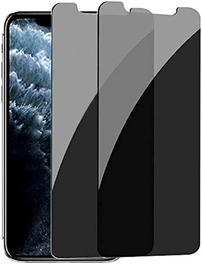 Pehael [2 Pack] Privacy Screen Protector for iPhone 11 Pro Max/iPhone Xs Max Anti-Spy Tempered Glass Film Upgrade 9H Hardness Case Friendly Easy Installation Bubble Free 3D Touch Support [6.5 inch]