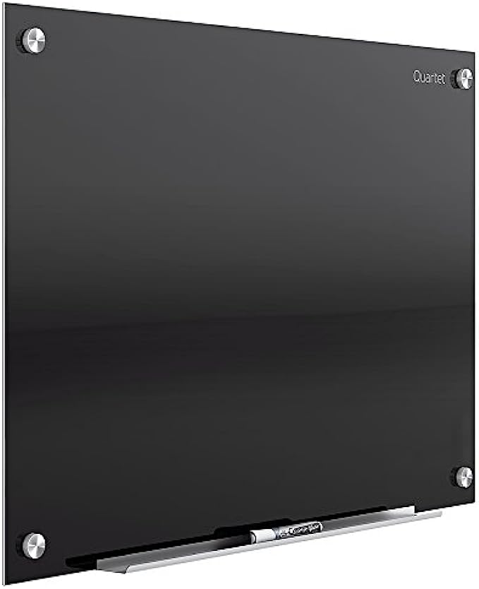 Quartet Glass Whiteboard, Magnetic Dry Erase White Board, 8’ x 4’, Black Surface, Infinity (G9648B)