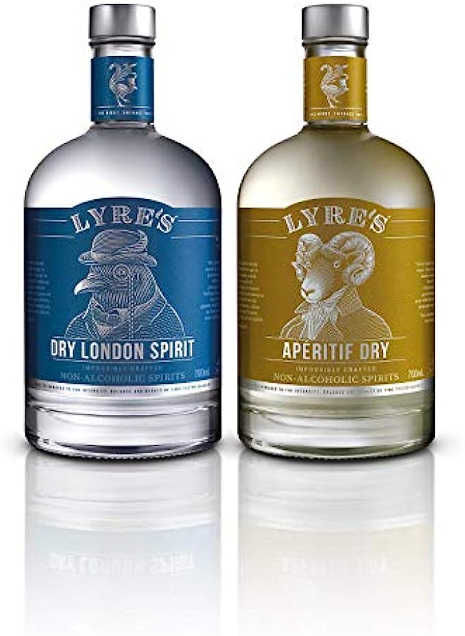 Lyre’s Dry Martini Non-Alcoholic Set (Pack of 2) | Dry London (Gin Style) &amp; Aperitif Dry (Dry Vermouth Style) | Award Winning | 23.7 Fl Oz