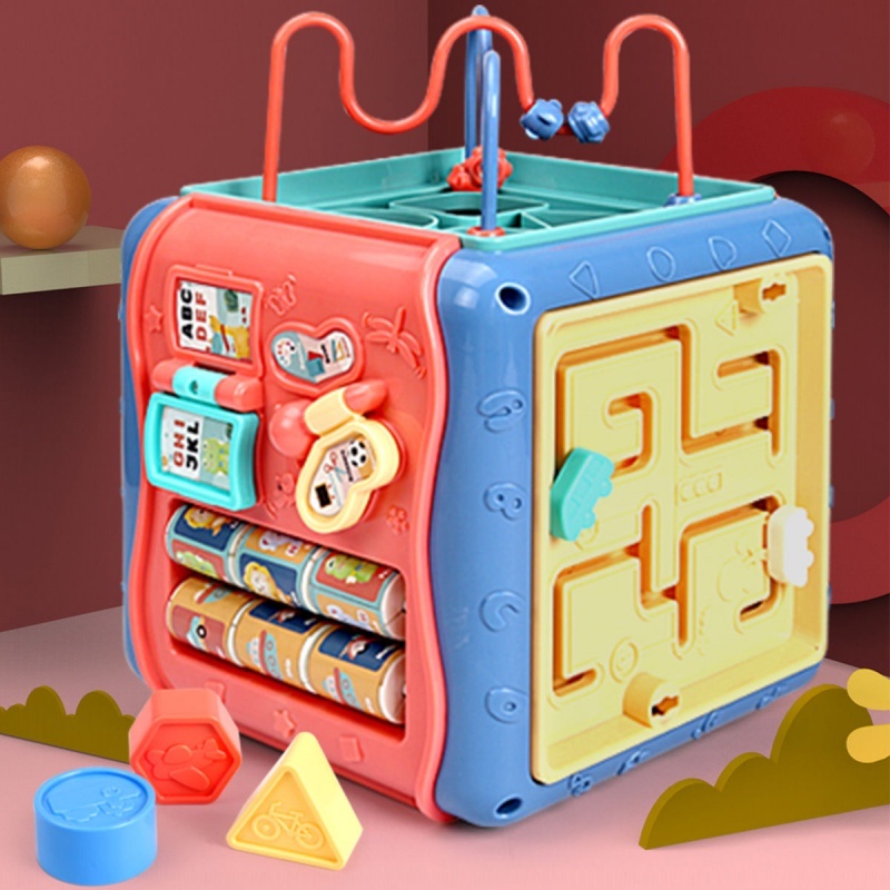 Baby hand drum baby toy children’s music hand drum hexahedral early education educational rechargeable 0-1 years old June