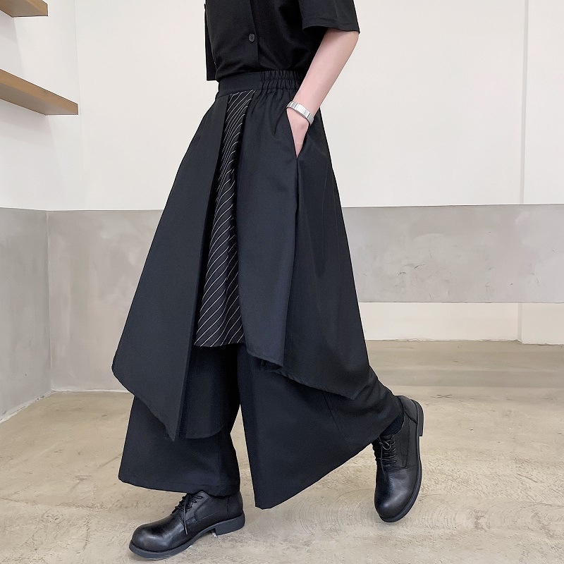 [X-MEN] Yohji Yamamoto Men’s Dark Series Irregular Pants Trendy ins Japanese Miscellaneous Style Ribbon Kendo Samurai Culottes Summer