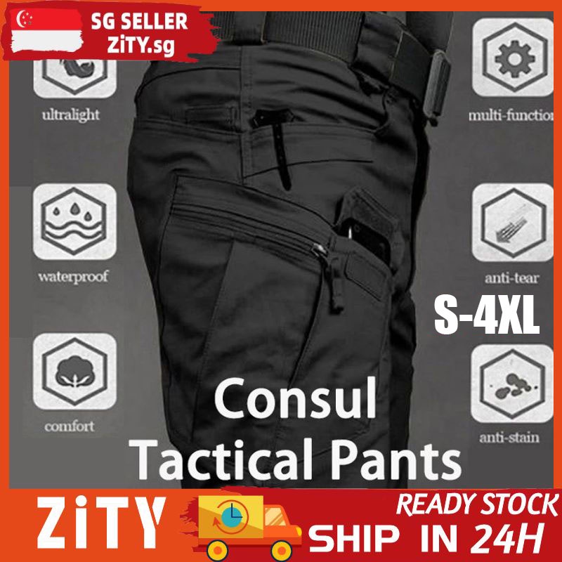 ?ZiTY?X7-X9 Tactical Men Cargo Pants Overalls Trousers Multi-pocket Pants Waterproof Sweat-absorbent Training Workwear Men’s Military Pant