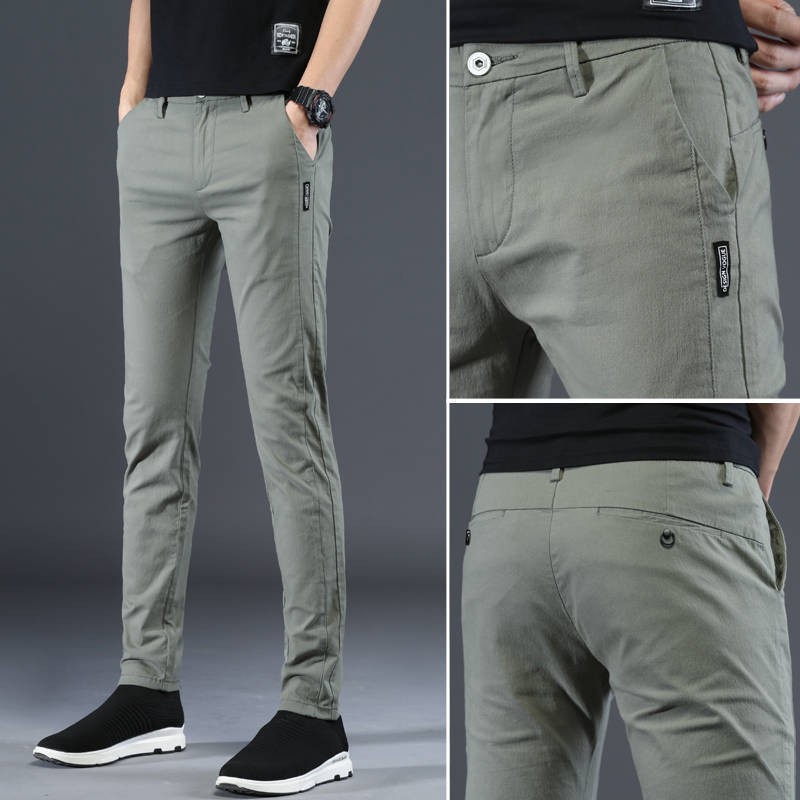 Men’s Slimfit korean Pants Ice Silk Breathable Casual Pant Fashion Trousers