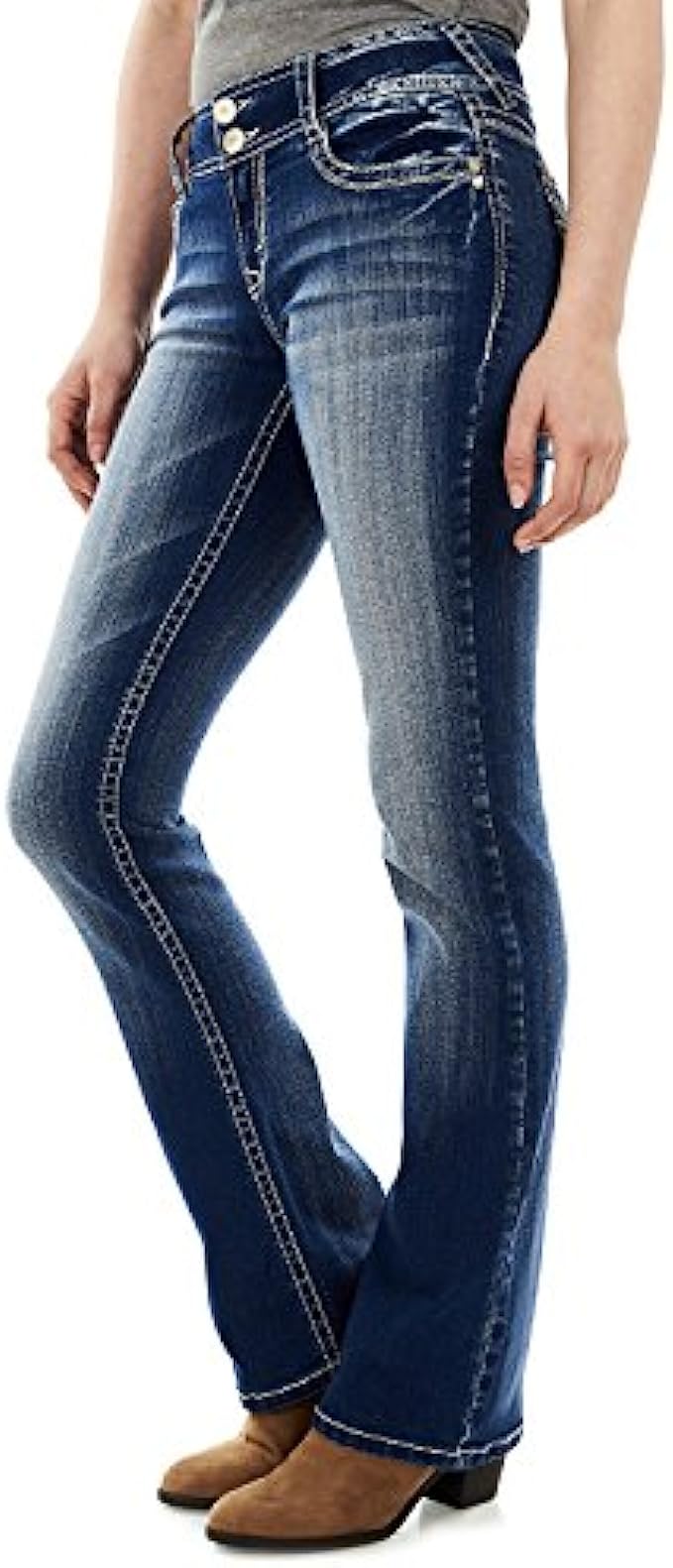 WallFlower Women’s Instastretch Bling Luscious Curvy Bootcut Jeans